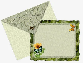 绿色信封信纸素材免抠