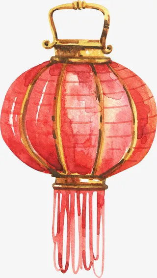卡通手绘红色的灯笼免抠