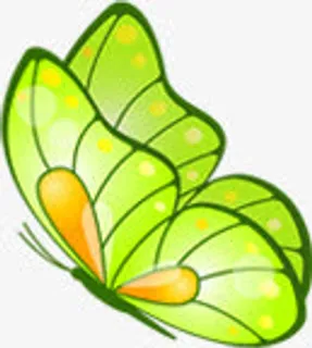 绿色梦幻蝴蝶创意设计免抠