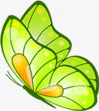 绿色梦幻蝴蝶创意设计免抠