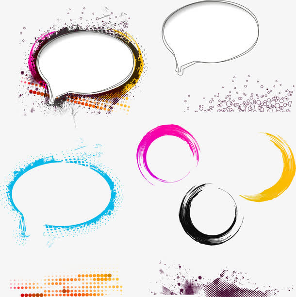 矢量炫彩对话框免抠