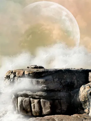 石头上的月亮免抠