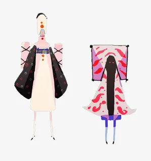 游戏人设无脸妖怪女装免抠 游戏人设无脸妖怪女装免抠