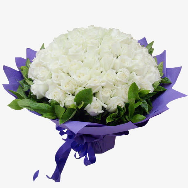 一束白玫瑰图片素材免抠