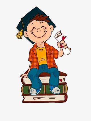 学霸坐书上免抠