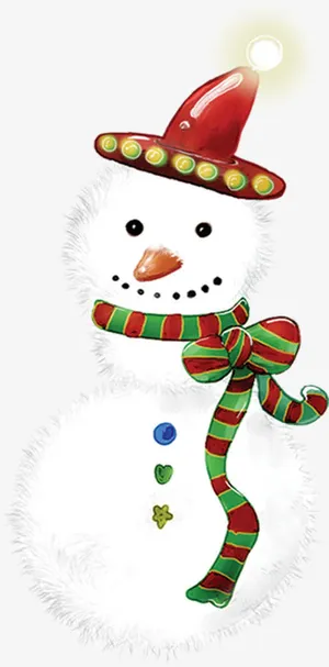 手绘高清创意雪人造型免抠