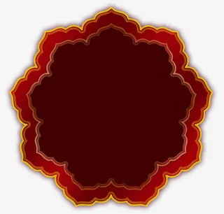 手绘云纹红色告示牌免抠