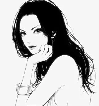 手绘插画美女免抠