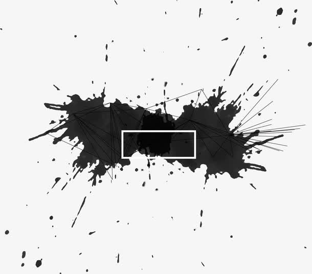 黑色科幻水墨线条免抠