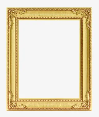 欧式复古金色相框装饰免抠