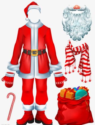 圣诞老人卡通服饰装饰图片免抠