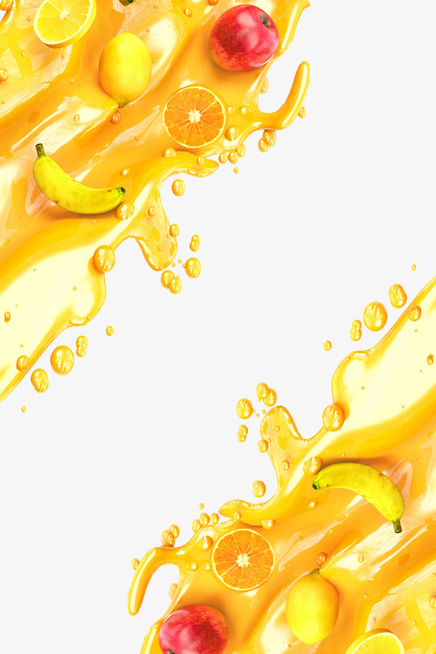 飞溅水果果汁免抠