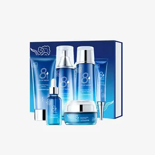 蓝色化妆品套装免抠