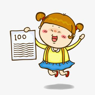 手拿100分女孩免抠