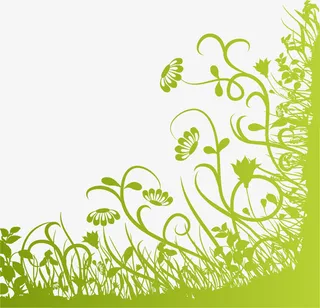 绿色春季清新草藤免抠