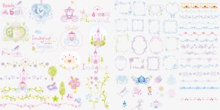 矢量彩色花纹免抠