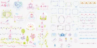 矢量彩色花纹免抠