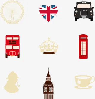 矢量英伦风格元素免抠