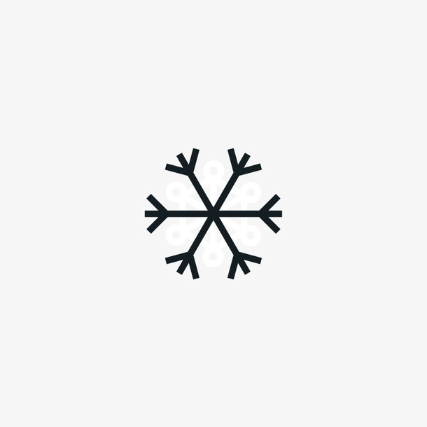 卡通手绘黑色的雪花免抠