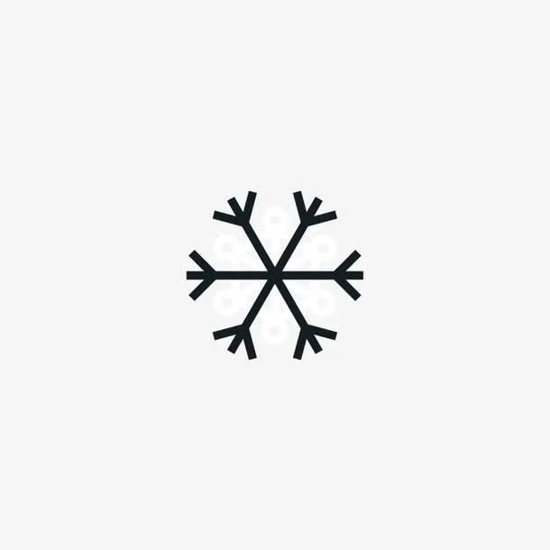 卡通手绘黑色的雪花免抠