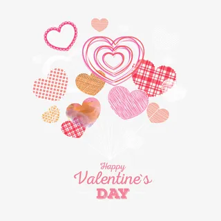 情人节爱心气球束免抠