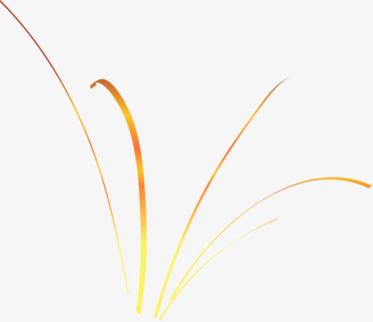 手绘黄色渐变丝带免抠