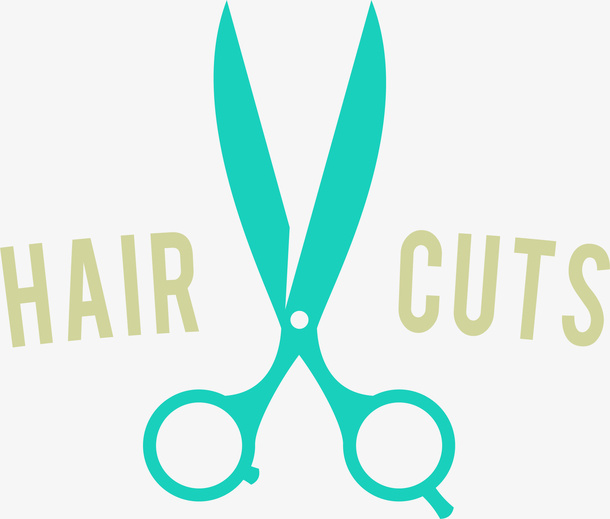 卡通理发剪发复古标签免抠标签元素