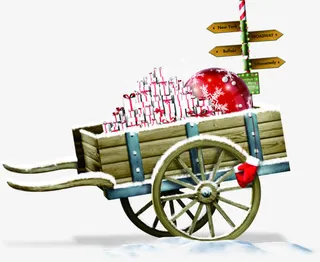 雪地手推车免抠