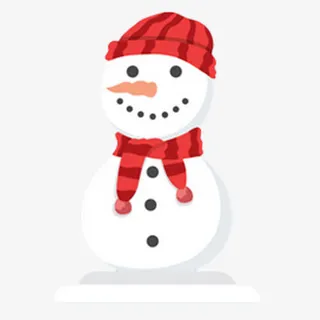 戴围巾小雪人免抠