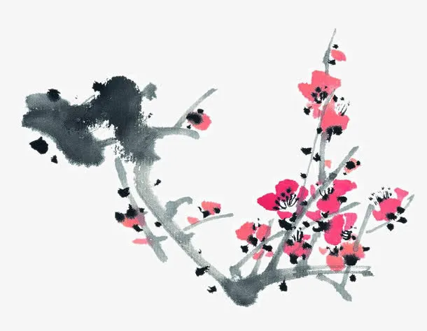 水墨梅花免抠