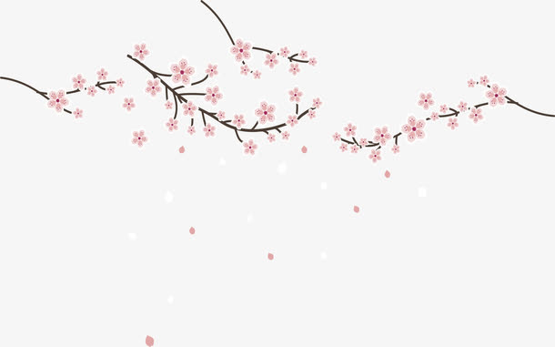 浪漫粉红桃花免抠