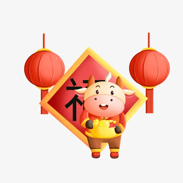 可爱喜庆的牛牛1免抠