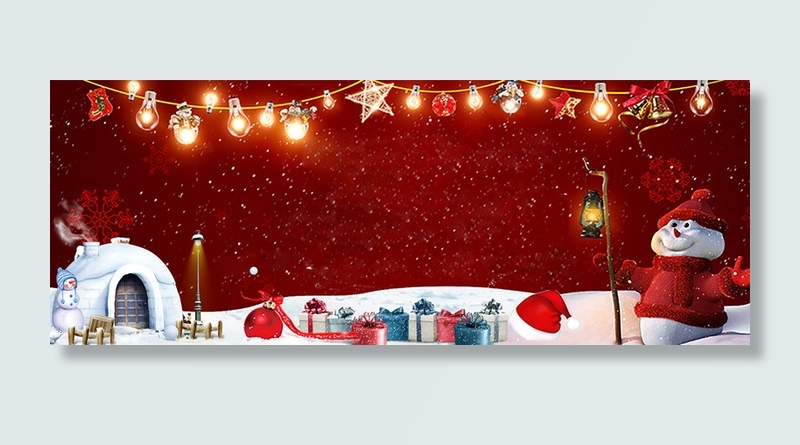圣诞唯美红色淘宝天猫主题背景高清