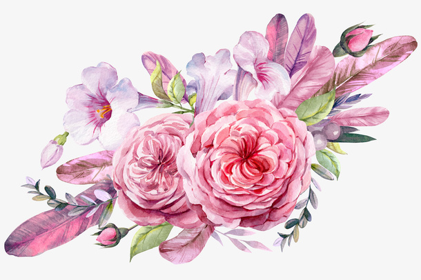 粉色花团锦簇PNG免抠