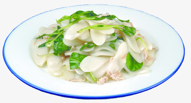 青菜炒年糕矢量免抠