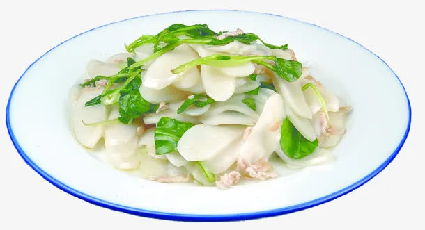 青菜炒年糕矢量免抠