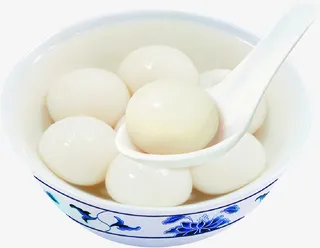 青花瓷汤圆元宵节免抠