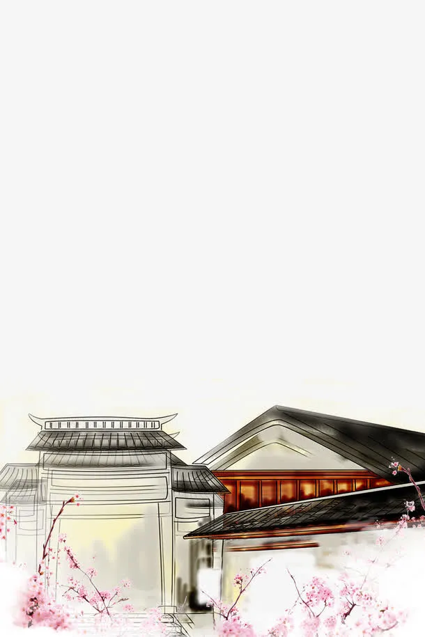 古色古香的房屋建筑免抠