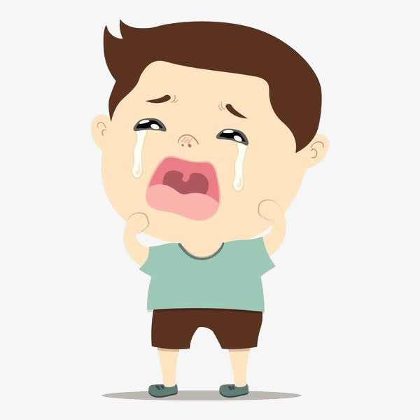 卡通手绘孤独伤心男孩免抠