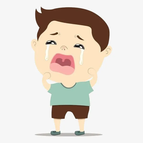 卡通手绘孤独伤心男孩免抠