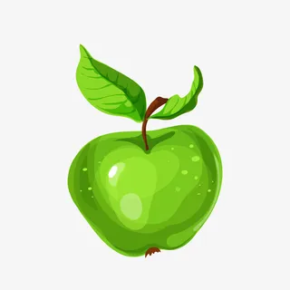 绿色卡通苹果矢量图免抠
