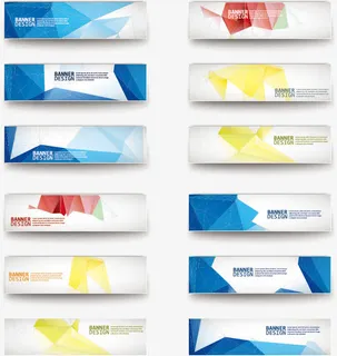 彩色横幅矢量素材免抠