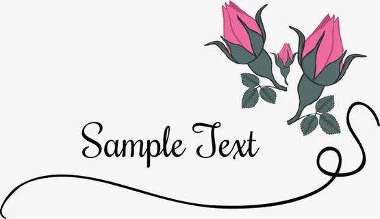 手绘蔷薇文字边框免抠