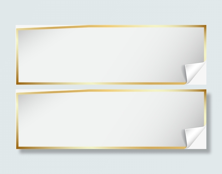 闪耀金边翻页标签免抠