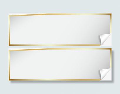 闪耀金边翻页标签免抠