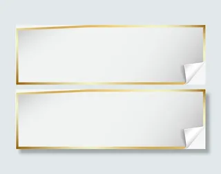 闪耀金边翻页标签免抠