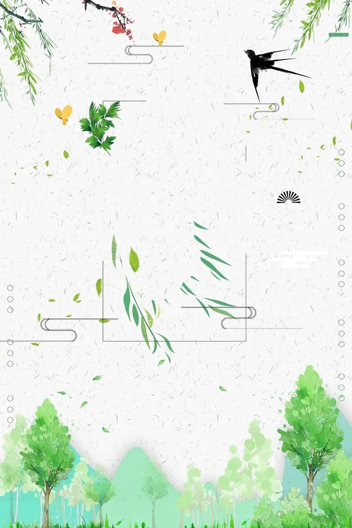 简约小清新春天卡通海报高清