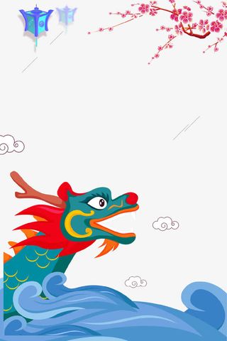 彩绘龙头春季海报设计免抠