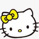 黄色蝴蝶结萌翻的Hello Kitty免抠