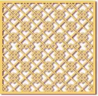 金色镂空窗户免抠